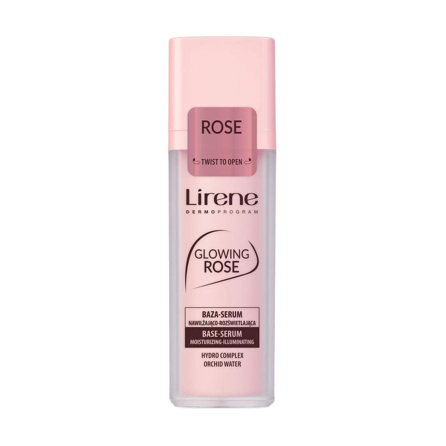 Зволожувальна та освітлювальна основа-сироватка для обличчя Lirene Glowing Rose Base-Serum Moisturizing-Illuminating, 30 мл